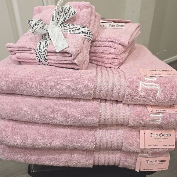 Juicy Couture Home Embroidered Signature Logo Plush Oversized Towel Set - Picture 6 of 10